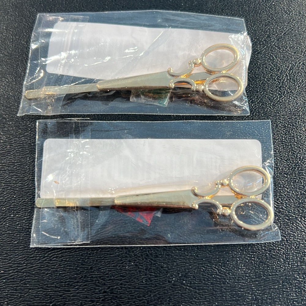 Gold Scissor Hair Pins